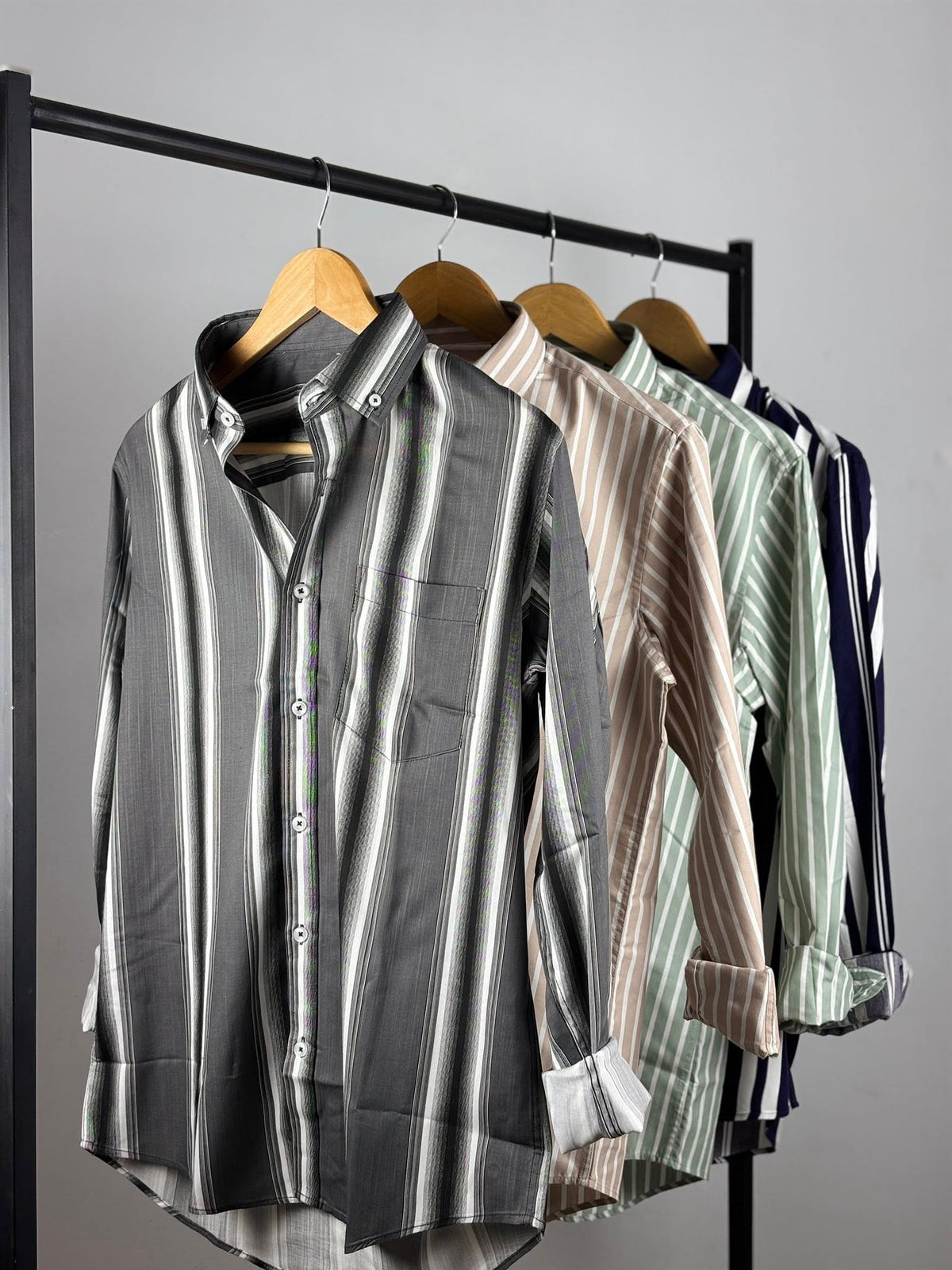 Men's Premium Vertical Striped Casual Shirts – Combo Pack of 4